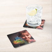 Little Girl mit Lizard Rechteckiger Pappuntersetzer (Vor Ort)