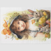 Little Girl on Oaster 1 Decoupage Paper Seidenpapier (Vorderseite)