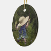 Little Girl on Swing Keramikornament (Links)