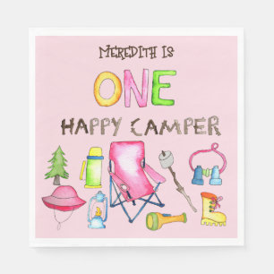 Little Girl One Happy Camper Erste Geburtstagspart Serviette