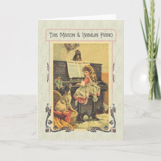 Little Girl Piano to Dog Karte (Vorderseite)