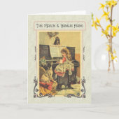 Little Girl Piano to Dog Karte (Gelbe Blume)