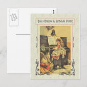 Little Girl Piano to Dog Postkarte (Vorne/Hinten)