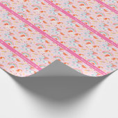Little Girl Pink Unicorn Muster glücklich Geburtst Geschenkpapier (Ecke)