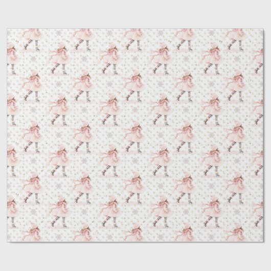 Little Girl Pink Weihnachten Geschenkpapier (Flach)