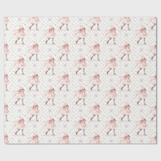 Little Girl Pink Weihnachten Geschenkpapier (Saum)