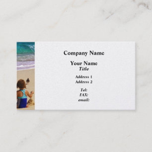Little Girl Playing in Sand - Platinum Visitenkarte