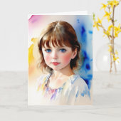 Little Girl Portrait Karte (Gelbe Blume)