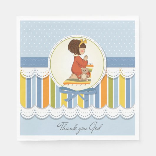 Little Girl Praying Paper Napkins Serviette (Vorderseite)