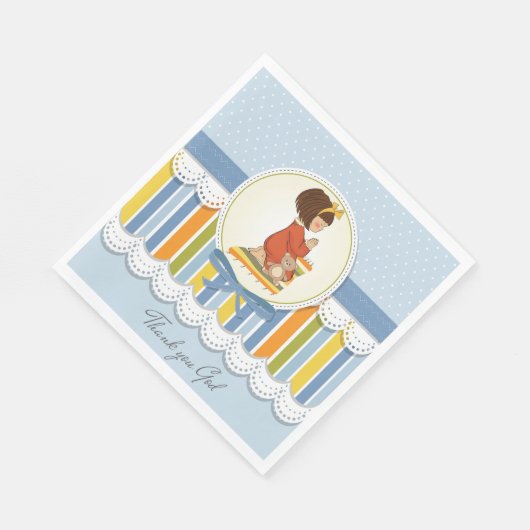 Little Girl Praying Paper Napkins Serviette (Ecke)