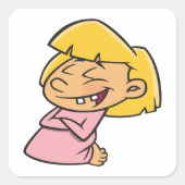 Little Girl Praying Square Sticker (Vorderseite)