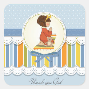 Little Girl Praying Stickers