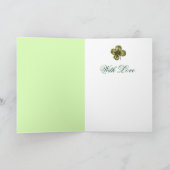 Little Girl Rose und Kleeblatts St.Patrick's Day Karte (Innenseite)