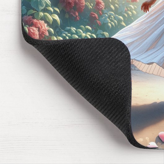 Little Girl Running On a Heart Path Mousepad (Ecke)