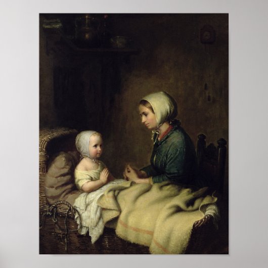 Little Girl Saying Her Prayers in Bed Poster (Vorne)