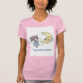 Little Girl Sharing Secrets With the Moon T-Shirt