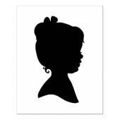Little Girl Silhouette, 4" x 5" Gummi Briefmarke Gummistempel (Prägung)