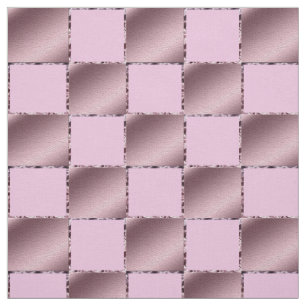 Little Girl Silk Pink Lila Square Pattern Quilt Stoff