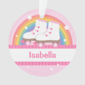 Little Girl Skater Rainbow and Stars Personalisier Ornament (Vorderseite)