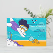 Little Girl Snorkeler Einladung (Stehend Vorderseite)