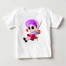 Little Girl Swinging Baby T-Shirt