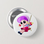 Little Girl Swinging - Happy Button (Vorne & Hinten)