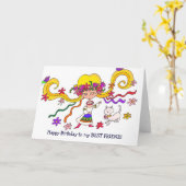 Little Girl Ukrainian Folk Art von Vera Trembach Karte (Gelbe Blume)