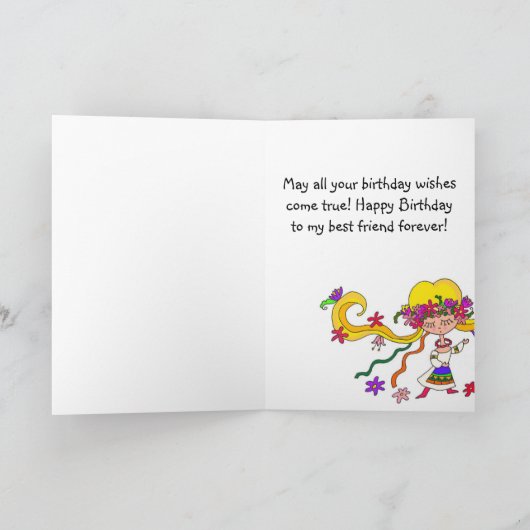 Little Girl Ukrainian Folk Art von Vera Trembach Karte (Innenseite)