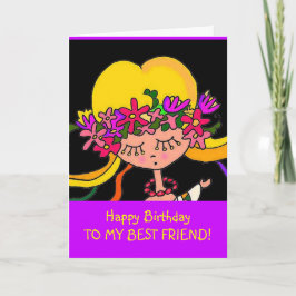 Little Girl Ukrainian Folk Art von Vera Trembach Karte