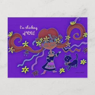 Little Girl Ukrainian Folk Art von Vera Trembach Postkarte