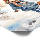 Little Girl und ihr Schneemann Poster (Ecke)