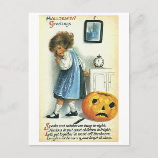 Little Girl und Pumpkin Postkarte