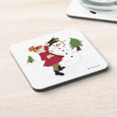Little Girl und Snowman Untersetzer (Linke Seite)