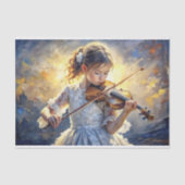 Little Girl Violinist Decoupage Seidenpapier (Vorderseite)
