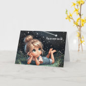 Little Girl Watching Star Karte (Gelbe Blume)