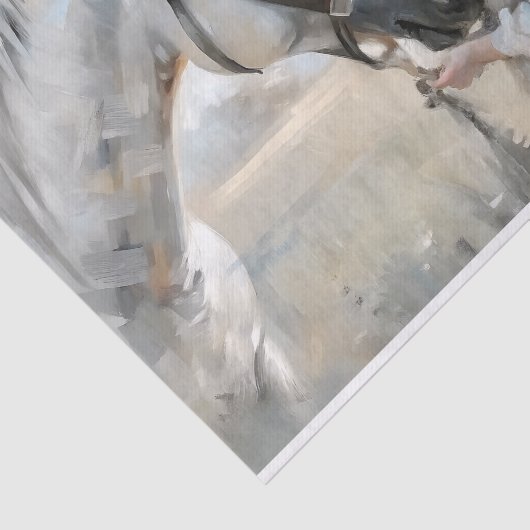 Little Girl White Horse Decoupage Seidenpapier (Ausschnitt)