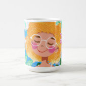 Little Girl with Flowers Kaffeetasse (Mittel)