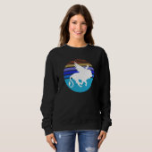 Little Girl with her Wingled Lion imagination retr Sweatshirt (Vorne ganz)