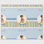 Little Girl Wrapping Paper Geschenkpapier (Flach)