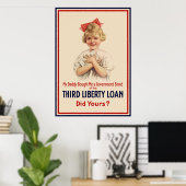 Little Girl WW1-Anleihe — Grenze Poster (Heimbüro)