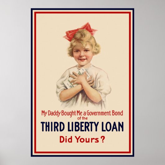 Little Girl WW1-Anleihe — Grenze Poster (Vorne)