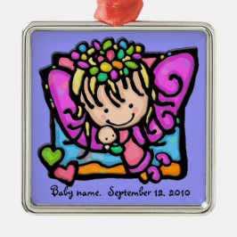Little Girlie Engelsfee mit ihrem Baby Silbernes Ornament