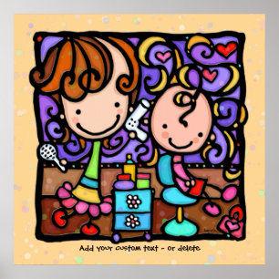 Little Girlie Lieben ihre Friseur Salon TAN Custom Poster