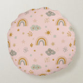 Little Girls Boho Primrose Princess Rundes Kissen (Rückseite)