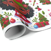 Little Girl's Christmas Cheer Geschenkpapier (Rolleneckpunkt)