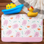 Little Girls Pink Ocean Qualle und Crab Pattern Badematte