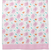 Little Girls Pink Ocean Qualle und Crab Pattern Duschvorhang (Vorderseite)