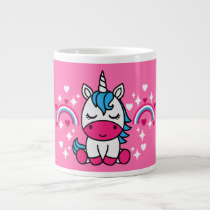 Little Girls Pink Unicorn Pony Jumbo-Tasse