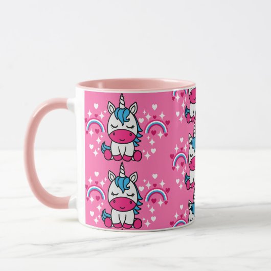 Little Girls Pink Unicorn Pony Tasse (Links)