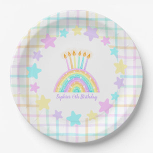 Little Girl's Rainbow Birthday Party Pappteller